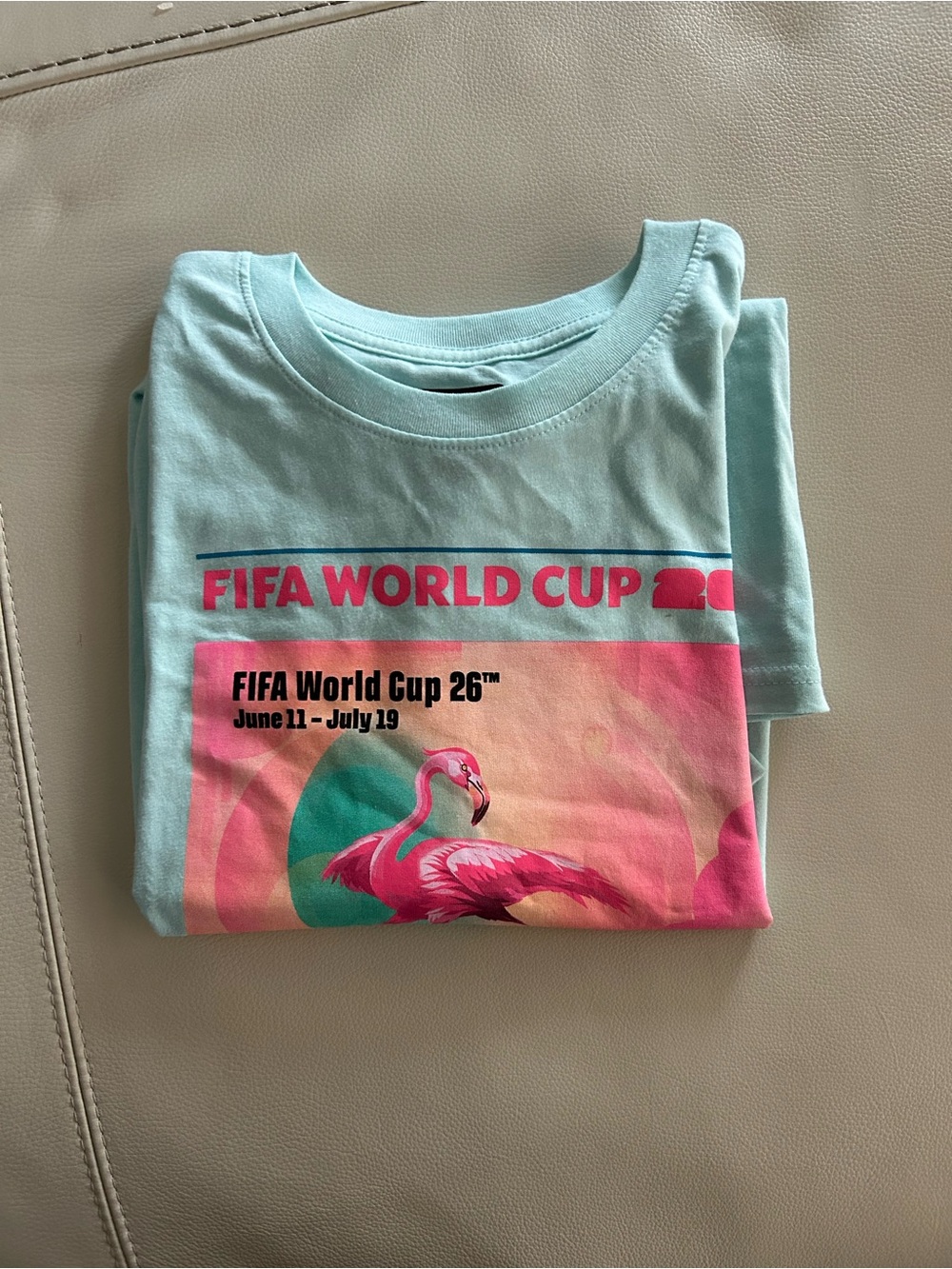 FIFA World Cup Flamingo Graphic Tee - Mint Pink- MIAMI